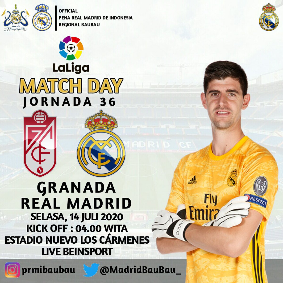 MadridBauBau_'s tweet photo. LALIGA JORNADA 36.
-
Granada Vs Real Madrid
๐
Selasa, 14 Juli 2020
โฑ Kick Off : 04.00 Wita
๐ Estadio Nuevo Los Carmenes
๐บ Live BeinSport
-
-
@Madrid_Indo
#HalaMadrid #VamosMadrid #RealMadrid #Laliga #Save3Points #Vamosprmi #prmibaubau https://t.co/vlhjZiC7nX