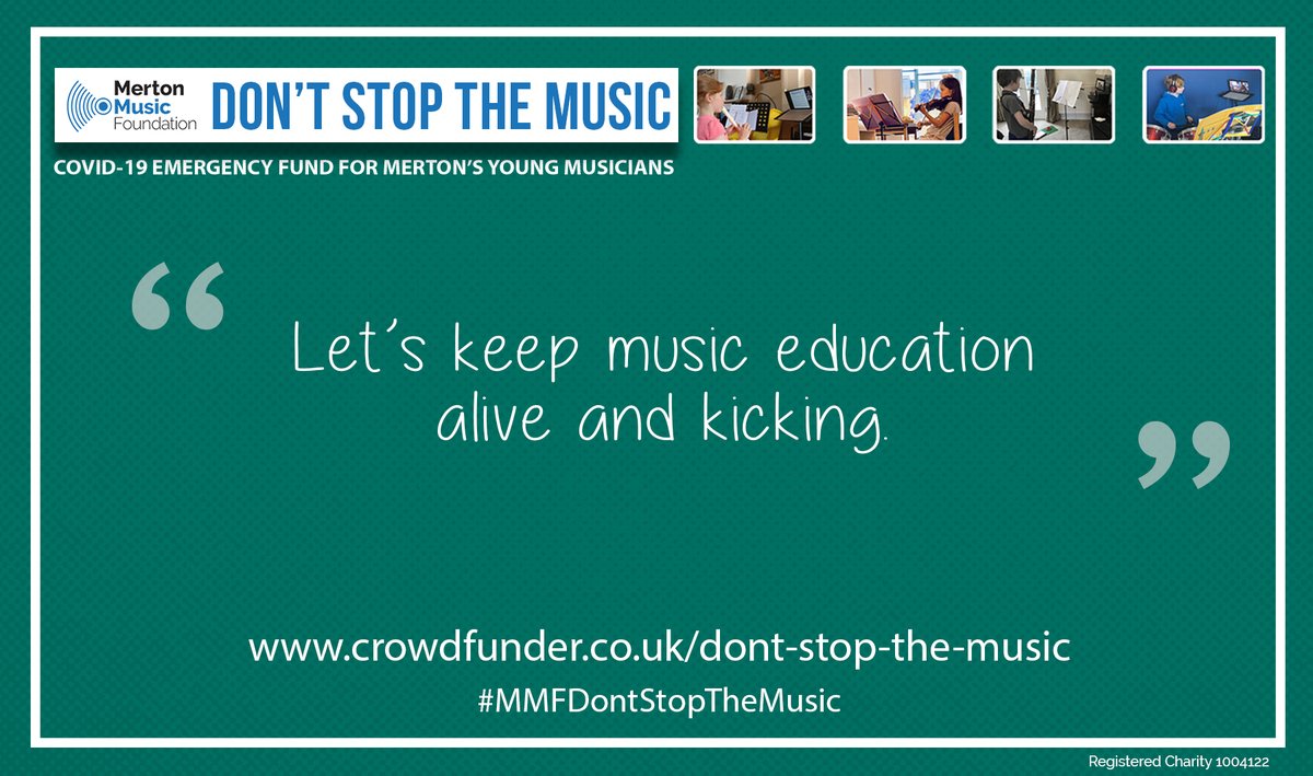 🎶 Only 1 week to go to reach our target of £4,500 to support #Merton's young musicians affected by #Covid19. Will YOU help by giving the gift of music to our #MMFDontStopTheMusic campaign? 

Text DONATE 10 to 70085 give £10 or visit crowdfunder.co.uk/dont-stop-the-…

Thank you 🎶