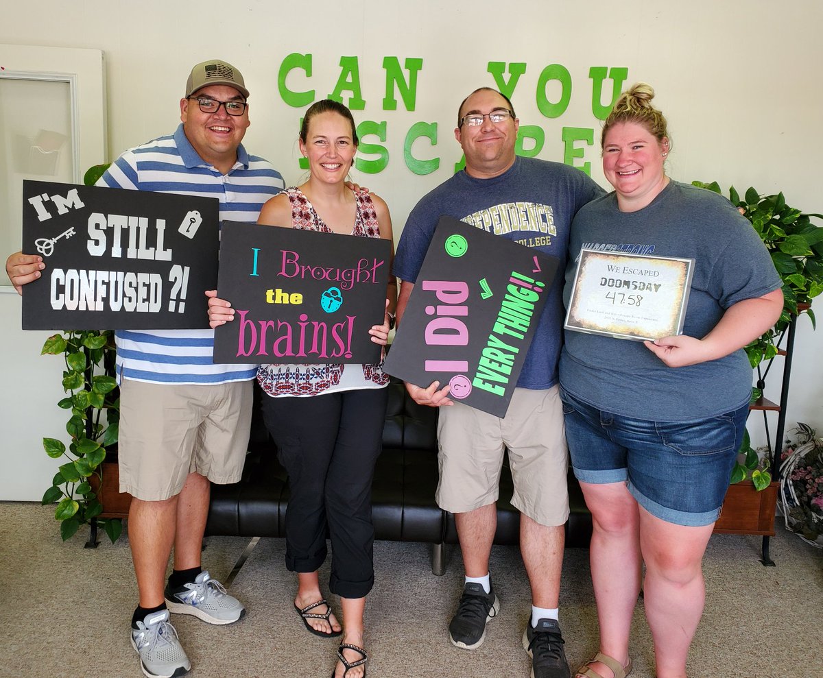 Under_Lock_Key's tweet image. This group was too much fun!! All 3 rooms and successful all the way around. #escaperoom #somethingtodoinclovis underlockandkeyclovis.com