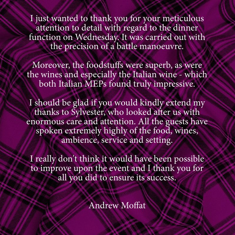 Wonderful feedback received for the Caledonian Club.  Hospitality at it's best from a previous event.  The Club are taking enquiries for events from September adhering to gvmt guidelines.

#London #privatedining #exclusivehire #eventprofs #privatespace #victoria #Mayfair #venue