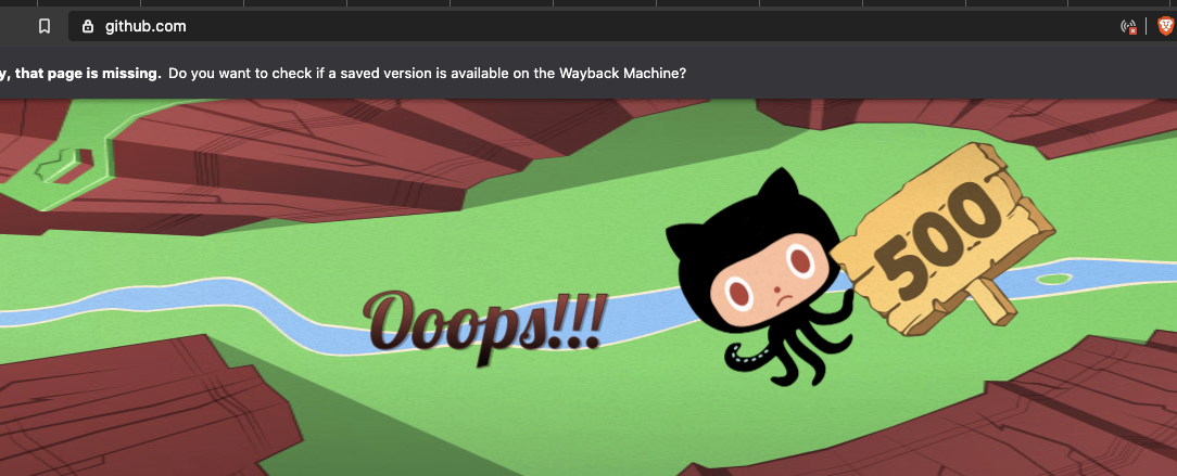 shaunchurch's tweet photo. Aaaaaand Github is down again.

Happy Monday! https://t.co/NSApXSnrl4