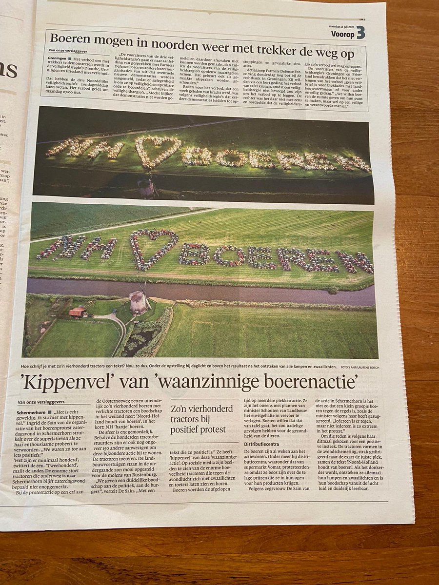 Prachtig en duidelijk artikel van <a href="/nhdagblad/">Noordhollands Dagblad</a> de foto’s zijn van #jackdekrijger met zijn drone. Ook vakwerk. Trots dat ik erbij was! Deze gaat de boeken in als klassieker. Kunnen we nog jaren over vertellen. Hopelijk op de boerderij waar we blijven doen waar we zo goed in zijn!