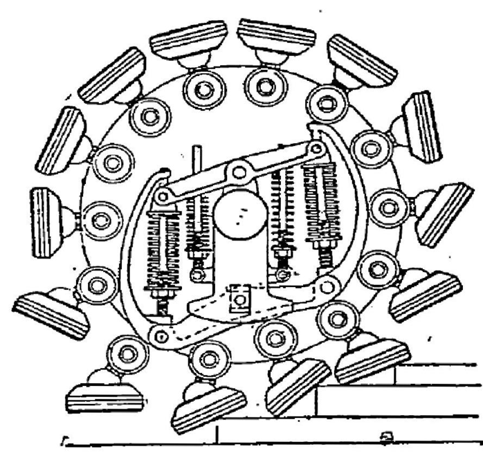 Special mention to Bramah Joseph Diplock’s wonderful pedrail wheel from 1904, which is brilliantly mad.