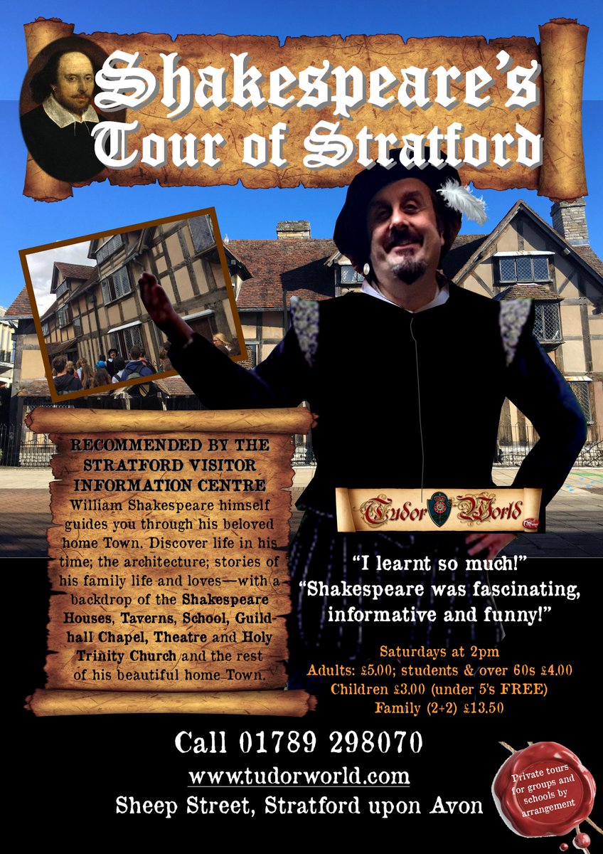 All the world's a stage! #Shakespeare Walking Tours of #stratford restarting Saturday 1st August! <a href="/tudor_world/">Tudor World</a> #staylocal #staycation