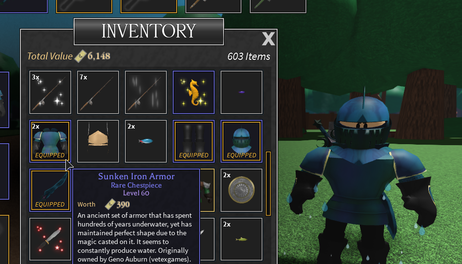 Vetex On Twitter Some More Fishing Related Stuff Coming Next Update Including The Rare Sunken Armor And Sword Going To Start Working On Adding The Main Quest Now Https T Co Ndtceyhcdh - roblox world of magic minotaur location