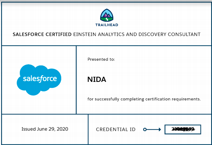 Nida khan ๐ฎ๐ณ๐ณ๐ฑ๐ฉ๏ธ (@nida_sfdc) on Twitter photo Woo-hoo ๐ฅณ๐ข๐ช
!! No more covid excuses. One more in bucket๐ it's time to get back on track.. Finally <a href="/salesforce/">Salesforce</a> Certified @SForceAnalytics and Discovery Consultant qualified <a href="/trailhead/">Trailhead</a> @hovsarikke <a href="/durgesh_dhoot/">Durgesh Dhoot</a> <a href="/TCS_Europe/">Tata Consultancy Services - Europe</a> <a href="/TCS/">Tata Consultancy Services</a> <a href="/SalesforceAdmns/">Salesforce Admins</a> <a href="/SalesforceOhana/">Salesforce Ohana</a> Woo-hoo ๐ฅณ๐ข๐ช
!! No more covid excuses. One more in bucket๐ it's time to get back on track.. Finally <a href="/salesforce/">Salesforce</a> Certified @SForceAnalytics and Discovery Consultant qualified <a href="/trailhead/">Trailhead</a> @hovsarikke <a href="/durgesh_dhoot/">Durgesh Dhoot</a> <a href="/TCS_Europe/">Tata Consultancy Services - Europe</a> <a href="/TCS/">Tata Consultancy Services</a> <a href="/SalesforceAdmns/">Salesforce Admins</a> <a href="/SalesforceOhana/">Salesforce Ohana</a>