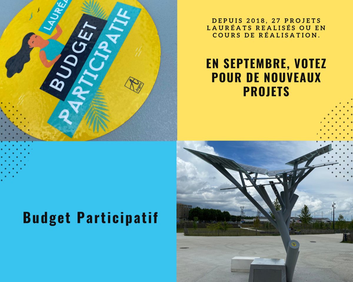 ☑️ Depuis 2018, 27 projets lauréats réalisés ou en cours de réalisation. 
👉 En septembre, votez pour de nouveaux projets ! 
Créez votre compte dès maintenant 
ecrivons.angers.fr