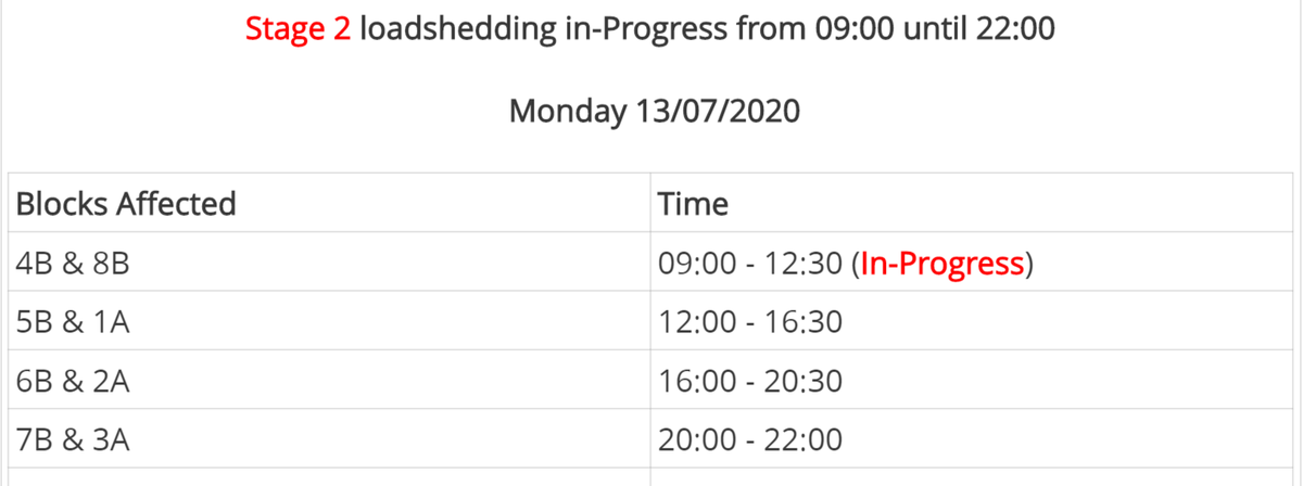 #Loadshedding 
Attached below is the schedule for the day.^BP