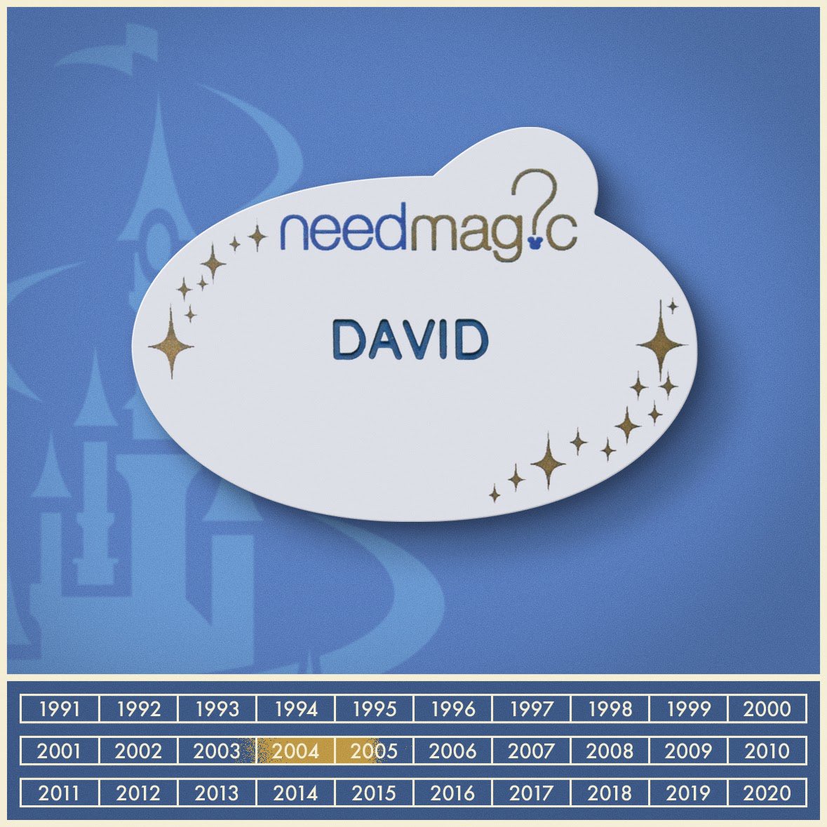 “needmag?c” was a major marketing initiative spawning an interactive (pre-social media) online campaign, a Euro-pop CD single and this new nametag design, which happened to be my very first one when I joined the company in March 2004.