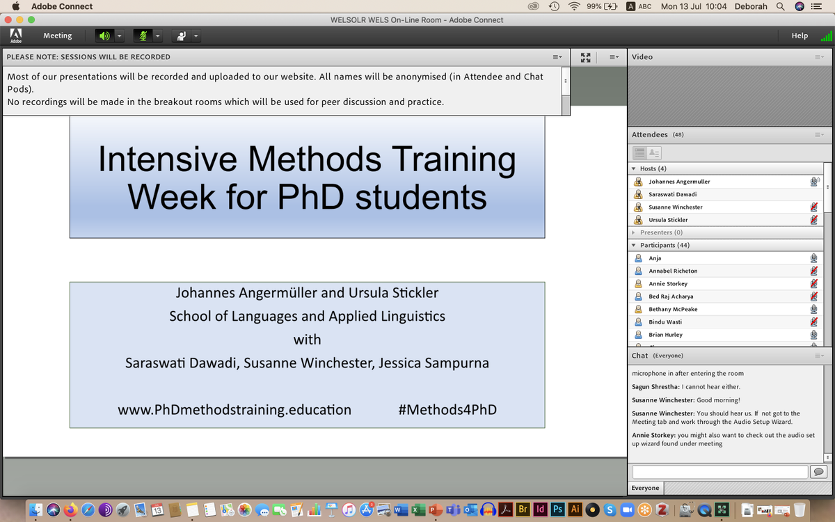 AbracaDebo's tweet photo. 🔴 LIVE. Very excited to attend this very useful event in discourse and languages #Methods4PhD @DiscourseNet #PhD #phdlife #Webinars https://t.co/qpkL9KmRkE