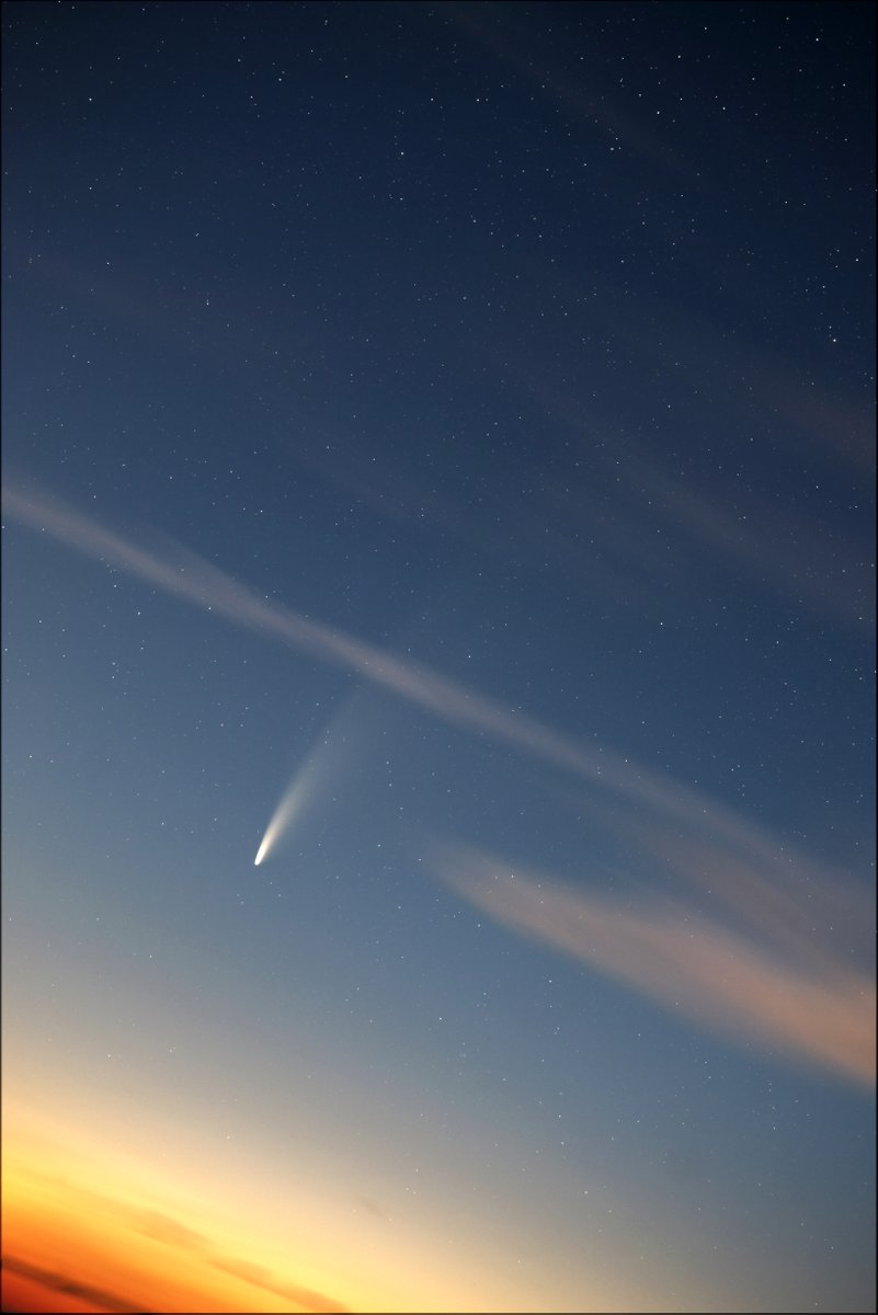 suthers's tweet image. Comet NEOWISE this morning from Walmer, Deal, Kent.