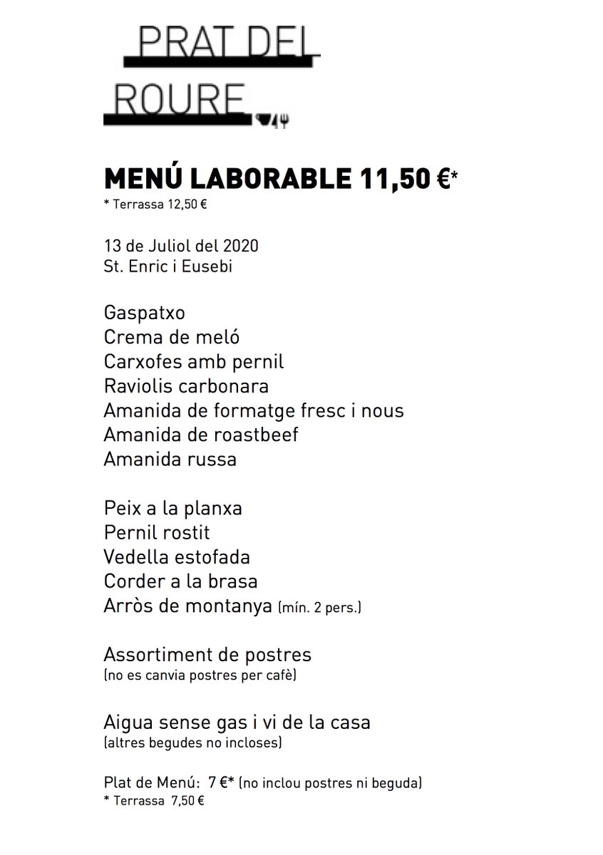 Menú d'avui 13 de juliol