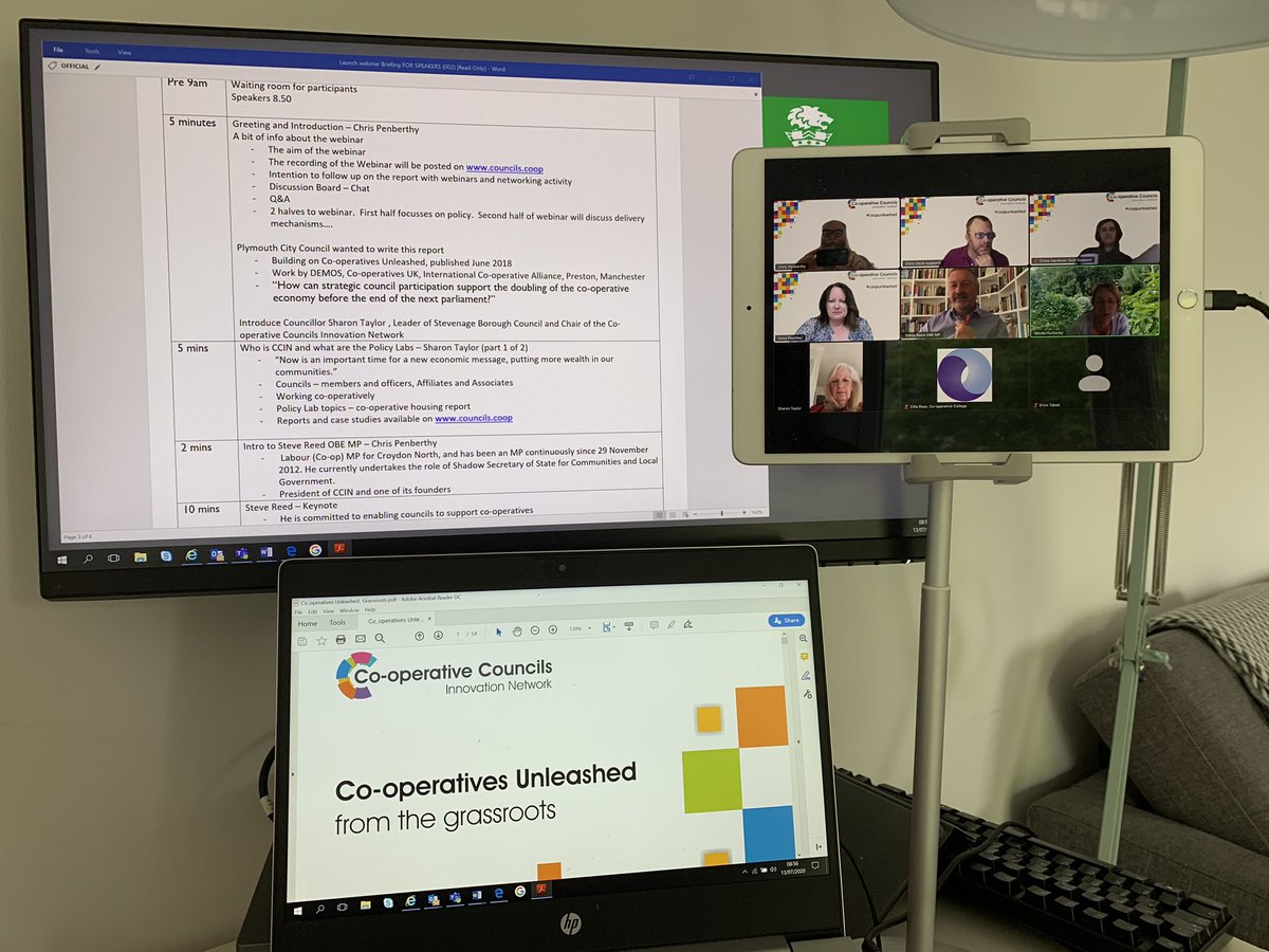 My desk as we prepare to launch #coopunleashed with @SharonStevenage @SteveReedMP @InvestPlymouth @cillaross5 @CoopInnovation read the report councils.coop/coops-unleashe…