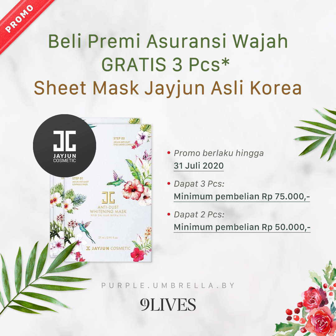 9LivesID's tweet photo. Promo bulan Juli! GRATIS Sheet Mask Jayjun Anti-dust Whitening* untuk kamu yang membeli premi asuransi wajah di aplikasi 9LIVES. 

Aplikasi 9LIVES bisa kamu download di link bio!

Info lebih lanjut DM kami atau hubungi 9LIVES Support WhatsApp (0812 8101 1789) https://t.co/ZGdmhRluQb