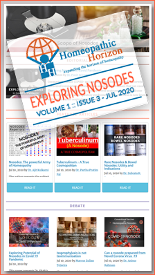 homeorizon's tweet photo. Hey Guys!! View JULY ISSUE OF HOMEOPATHIC HORIZON EJOURNAL ON EXPLORING NOSODES. Volume 1 :: Issue 3 - July 2020. https://t.co/Td2E8YSUh0 #homeorizonissue #Homeopathy #nosodes https://t.co/jY25GsqBmi