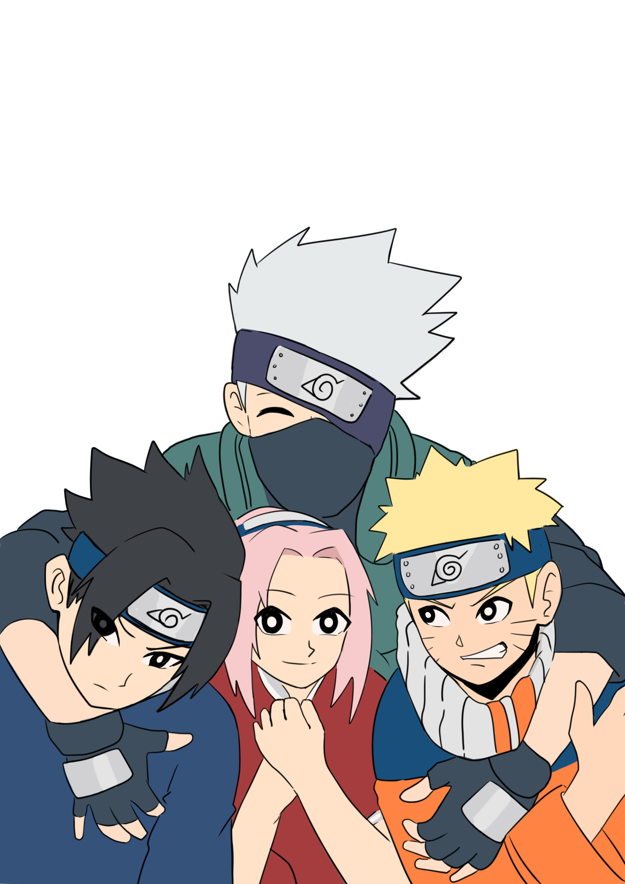 naruto fã Art: Kakashi, Naruto, Sasuke and Sakura