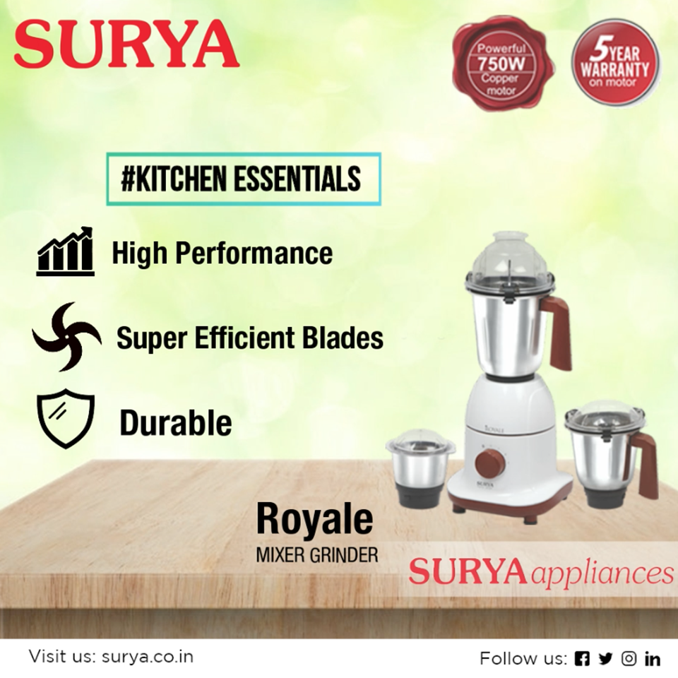 surya roshni mixer grinder 750 watt