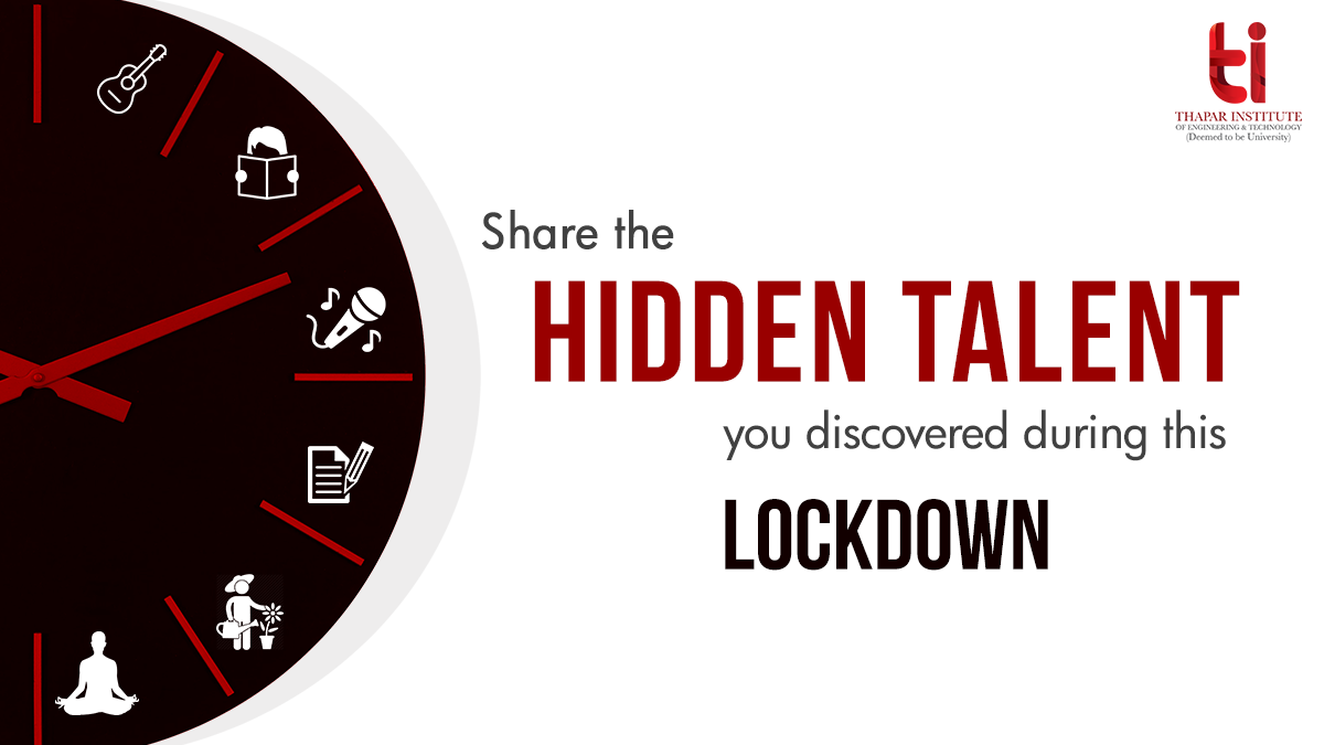 TIETofficial's tweet photo. We have all successfully identified at least 1 #hiddentalent during this #lockdownphase. Haven’t we?
We are eager to know what is your new-found talent. Share in the comments below.
#ThaparInstitute #TIET2020 #NewFoundTalent https://t.co/opzRYsZpPS