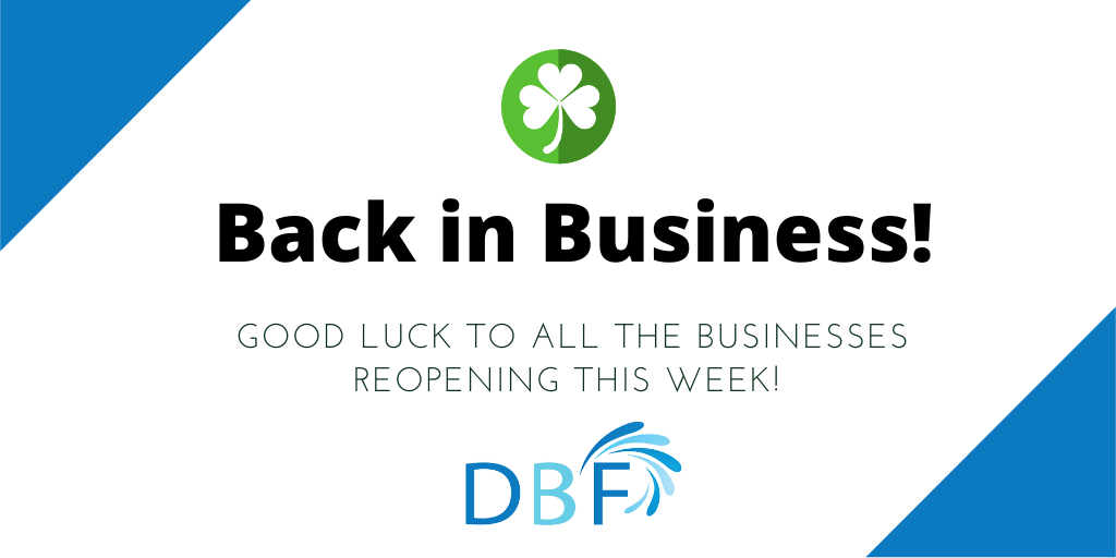 DBF Forum (@dbf_forum) on Twitter photo With new sectors allowed to reopen this week, DBF wishes you all the very best of luck!
If anyone is in need of support please just ask, we are here to help you!
Call 07720 640046 or email: Business.Advice@deesidebusinessforum.co.uk
Have a great week! With new sectors allowed to reopen this week, DBF wishes you all the very best of luck!
If anyone is in need of support please just ask, we are here to help you!
Call 07720 640046 or email: Business.Advice@deesidebusinessforum.co.uk
Have a great week!
