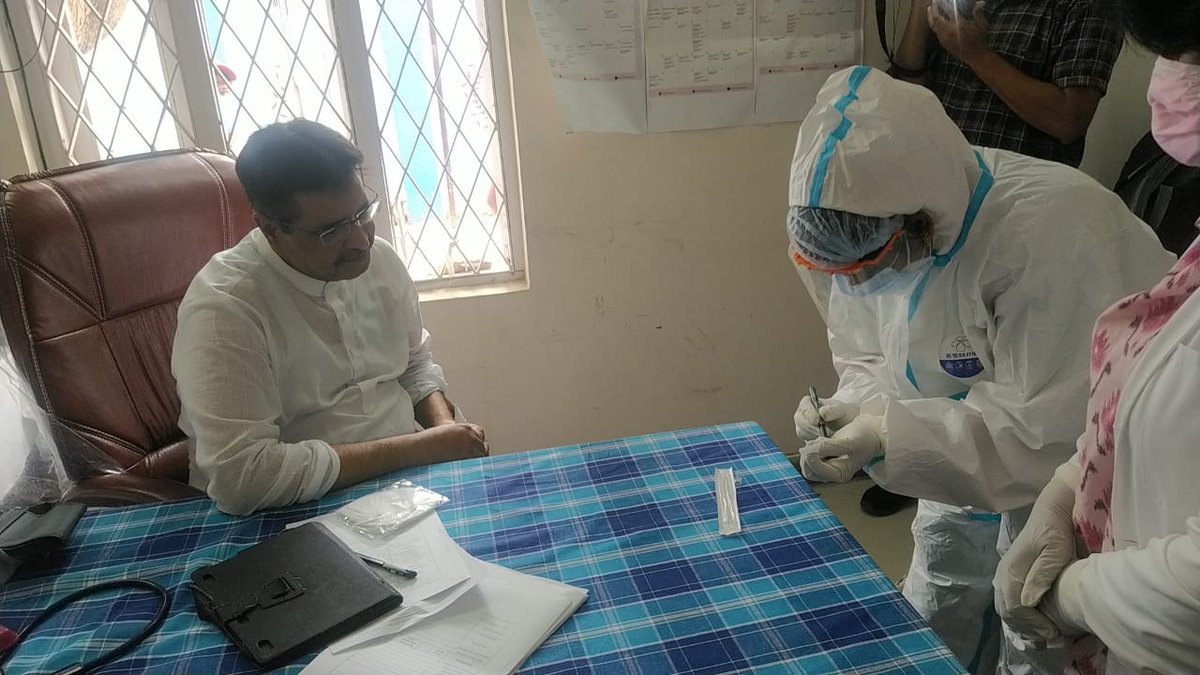 IamSyedZaker's tweet photo. AIMIM Malakpet MLA Ahmed Bin Abdullah Balala today undergone test of Antigen For #COVID19 at Malakpet Government Hospital. @asadowaisi @balala_ahmed https://t.co/kMGAFahcZD