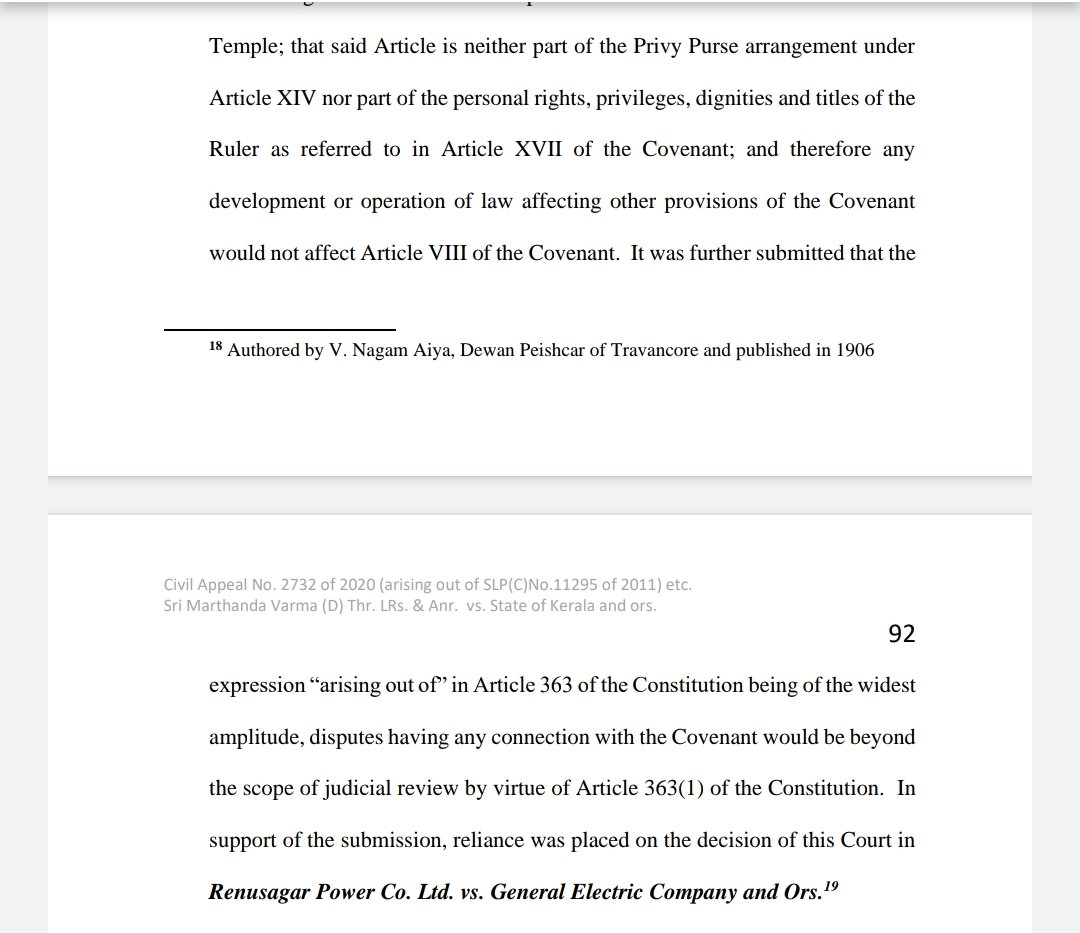 3(c) That Article 363 bars the jurisdiction of Courts in matters relating to treaties, covenants and similar instruments since these fall primarily within the jurisdiction of the President of India who may seek the advise of the Supreme Court.