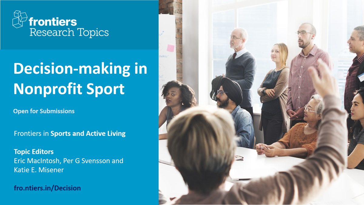 FrontSportsAL's tweet photo. Decision-making in #Nonprofit #Sport! #CallforPapers

Led by Drs. @emacsays, @pgsvensson &amp; @MisenerKatie, join the discussion on decision-making in nonprofit sport across individual, group, and organizational levels below!

Register your interest➡️https://t.co/hE9mi88EvM https://t.co/FGa2tkVAdY