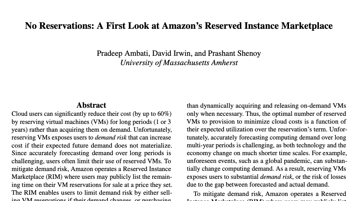 pshenoy's tweet photo. It is @usenix ATC and HotCloud week. Pradeep Ambati will be presenting our HotCloud paper on a first look at Reserved #Cloud Server Marketplace this morning. Paper here: https://t.co/9bQucr9NSB Joint work with D. Irwin. https://t.co/mJKcwg2bAj