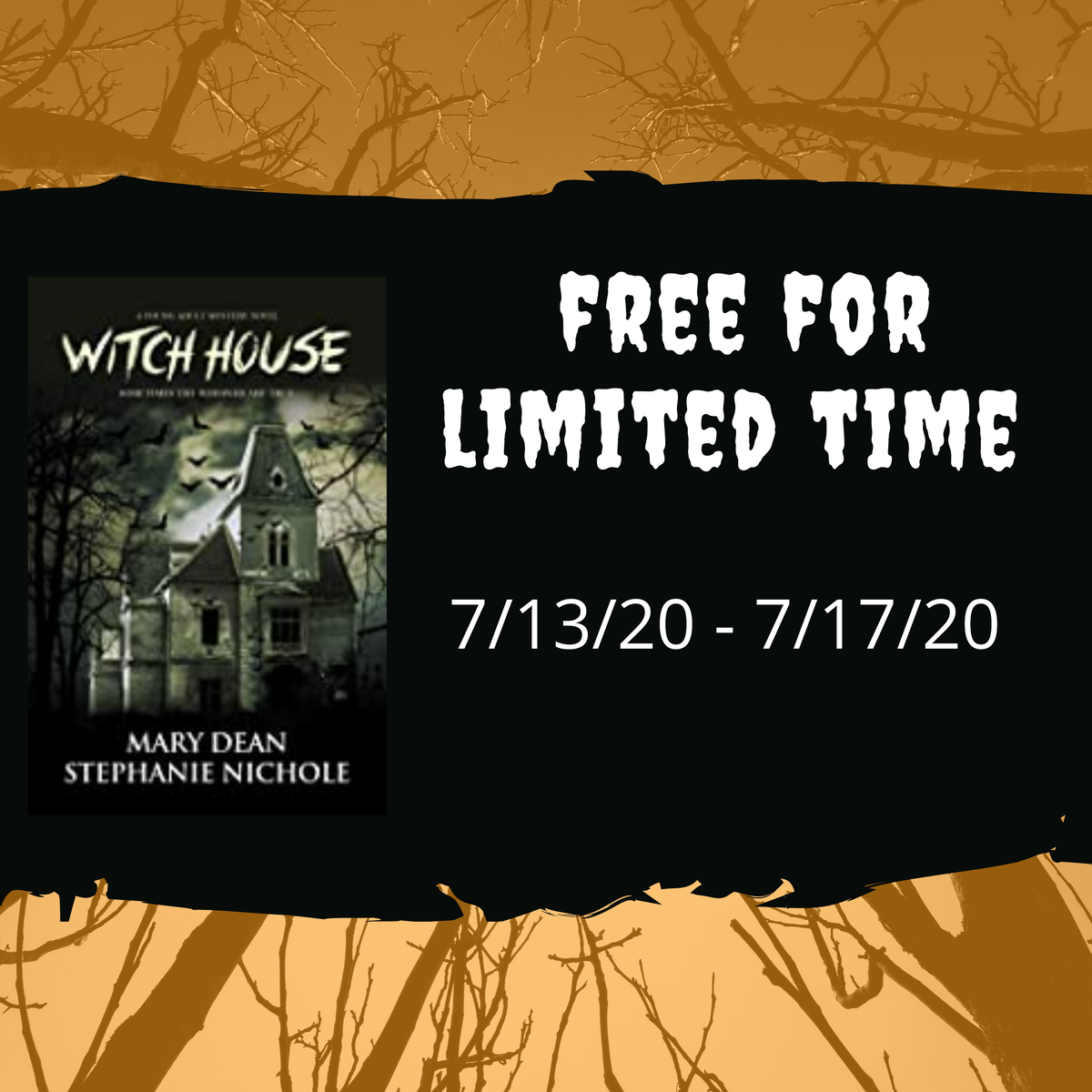 Witch House is free for the next 5 days!

Check out this young adult paranormal mystery I wrote with @snichole_author 

amazon.com/gp/product/B08…

#free #limitedtime #getyourcopy #marydean #stephanienichole #kingstonpublishingcompany #sale #youngadult #paranormal #mystery