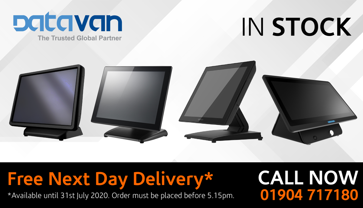 VarlinkLtd's tweet photo. Free next day delivery available on all in stock DataVan products when you order before 5.15pm.

Log in for pricing and stock availability: https://t.co/ozvI2h8DYN

#Windows #WindowsPoS #PoSterminals https://t.co/r1u7m9bNLN