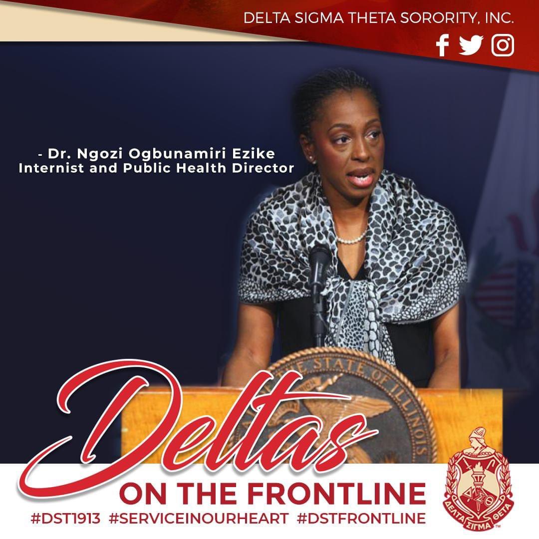 dstinc1913's tweet photo. We salute Dr. Ngozi Ogbunamiri Ezike for work on the frontline in Illinois. An internist, she is Director at the Illinois Department of Public Health and has had to deliver many messages to the media and public during COVID-19. Thank you for your service. #DST1913 #DSTFrontline https://t.co/bP2aUAXxgN