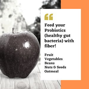 SodexoONU's tweet photo. Support your probiotics (healthy gut bacteria) with prebiotics (food)!

Probiotics are like the pet you never asked for. You feed them by eating fiber rich foods and keep them healthy by staying hydrated. https://t.co/2TLXNbMhqN