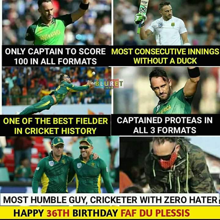  Birthday My Cricketing Ideal    Du Plessis  