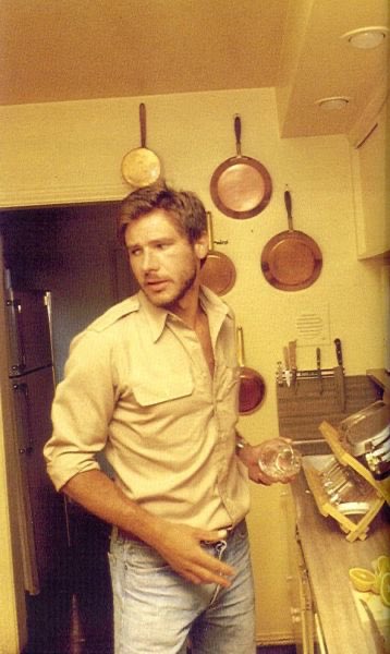 Harrison Ford just in the kitchen getting a glass