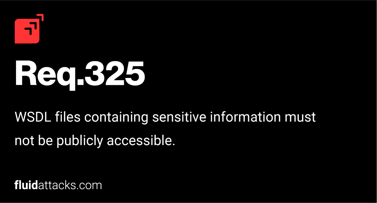fluidattacks's tweet image. With Fluid Attacks, you can decide what you want us to test. Have a look at our rule of the week 📅 R325. Protect WSDL files.
 Visit the complete list and details here: bit.ly/3fsjZmo
#securityrules #securityrequirements #pentesting #wehackyoursoftware