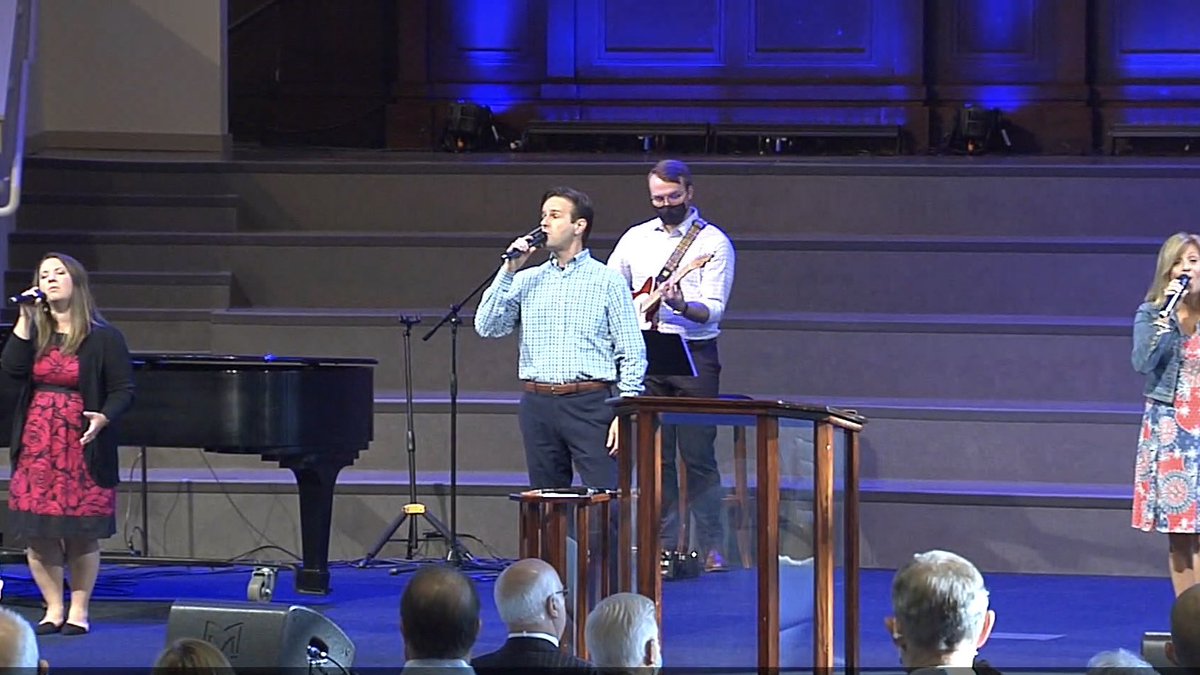 CalvaryCLT's tweet photo. “The Lord is our Salvation!” What a blessing it was to regather for the 2nd week in the sanctuary and join our voices together in praise. Pastor Munro taught from Matthew where Jesus tells us there is only one way to get into heaven, that He is truth! #JesusisTruth #regather https://t.co/6xCP86UMyM