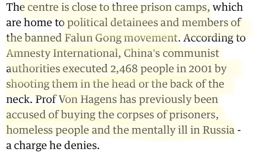 From the above, knowledge that the CCP harvests human prisoners for their hair, organs & body parts to sell isn’t new, but the exhibit is still open in London because our politicians turn a blind eye to the CCP literally using live human bodies as commodities to chop & sell