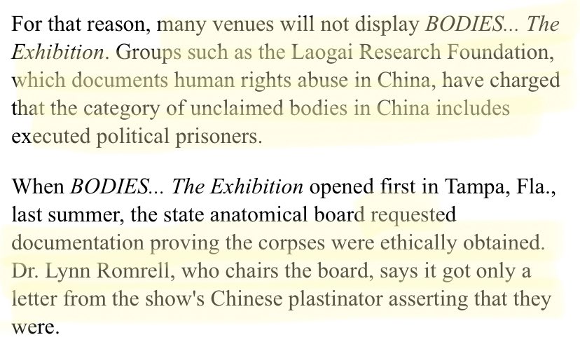 From the above, Von Hagens’ old Russian supplier of human corpses was convicted of illegally selling the bodies of homeless people, prisoners & hospital patients