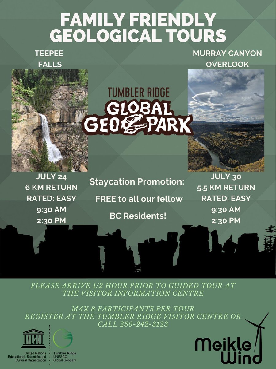 The Canadian Geoparks Network (@canadageoparks) on Twitter photo Check out the FAMILY FRIENDLY GEOLOGICAL TOURS happening at Tumbler Ridge UNESCO Global Geopark 👇<a href="/TumblerRidgeGeo/">TumblerRidge Geopark</a>
#PlacesToExplore
#CommunitiesToDiscover Check out the FAMILY FRIENDLY GEOLOGICAL TOURS happening at Tumbler Ridge UNESCO Global Geopark 👇<a href="/TumblerRidgeGeo/">TumblerRidge Geopark</a>
#PlacesToExplore
#CommunitiesToDiscover