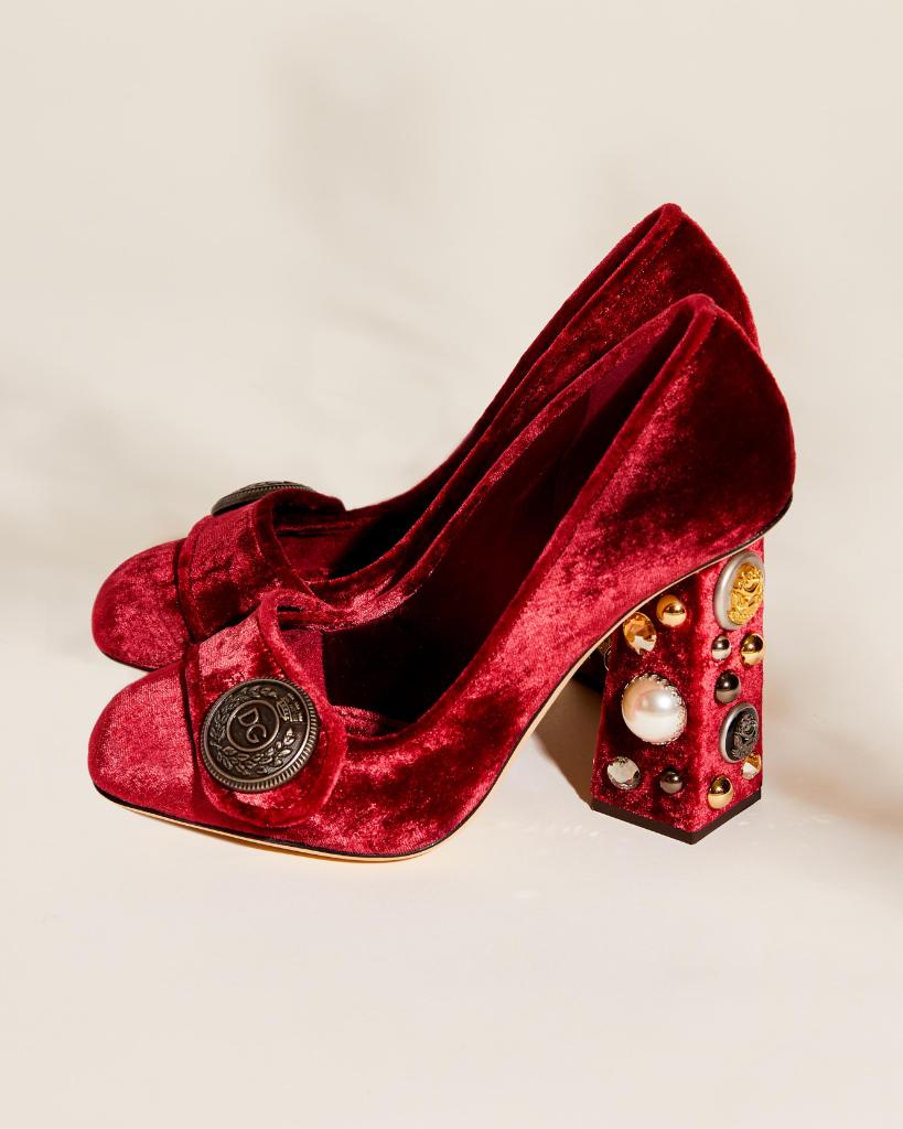 Dolce Gabbana : Heels touch sky red velvet Dolce Gabbana | THE OUTNET ...