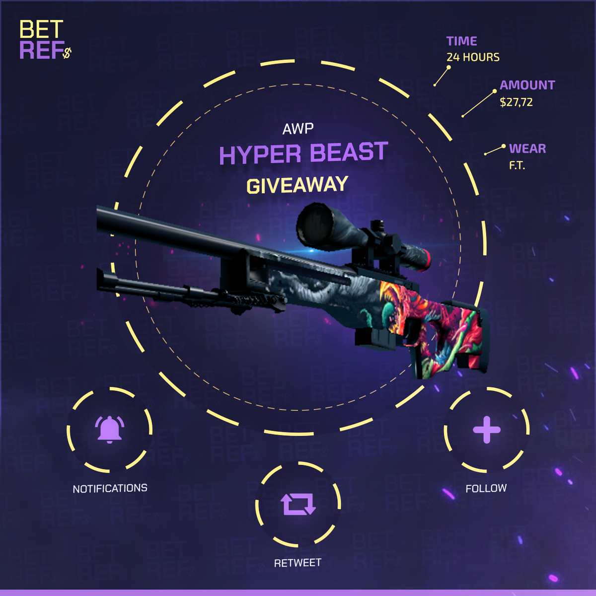 betrefscom's tweet photo. $28 GIVEAWAY! 💰

AWP Hyper Beast

✅ Retweet
✅ Follow us &amp; @freelotterygg 
✅ Visit https://t.co/4ObIyqBkHg
✅ Tag a Friend

24-HOURS! GO https://t.co/mV5VIxEFV1