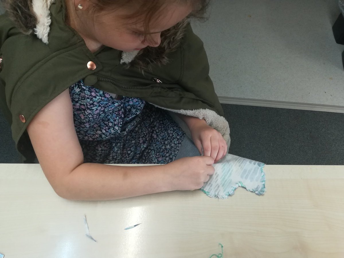 Last week we designed and made our own monsters out of material. We were all so focussed when doing our sewing.