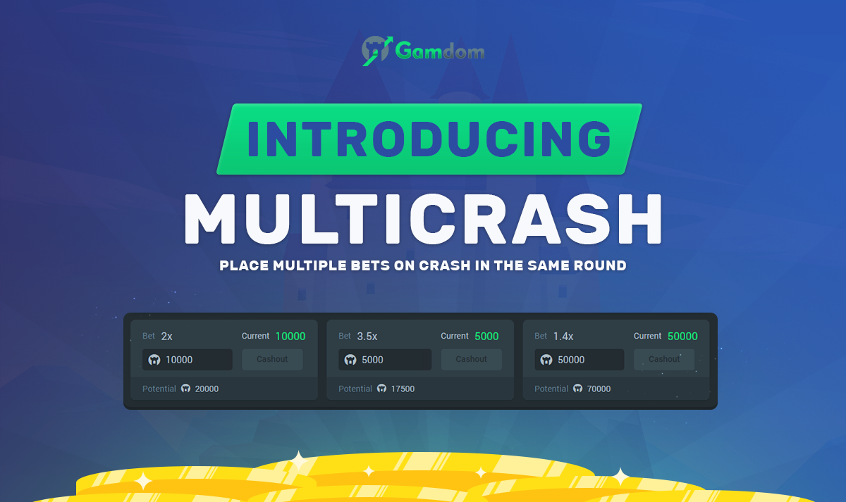 🚀 INTRODUCING: Multicrash
You can now place multiple bets in the same Crash round!
 
Select your bet and set the automatic cashout multiplier or manually cashout at any point during the round with a maximum of 6 bets per round!

Try it out now: gamdom.com/crash
