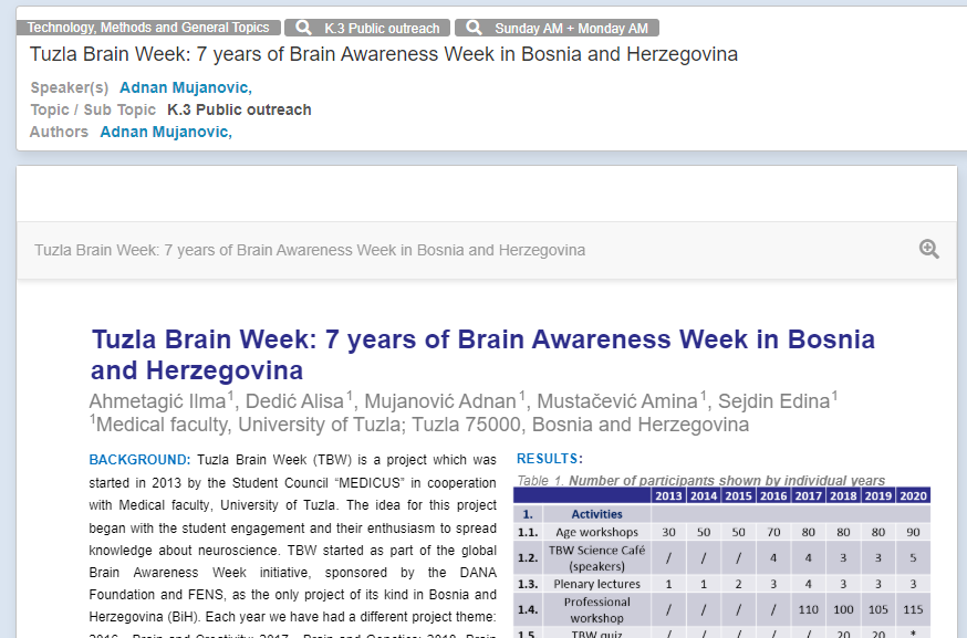 adnan_mujanovic's tweet photo. For all of those who didn't get a chance to see our #neuroscience outreach poster yesterday - feel free to do so now! @medicus_tz members are waiting for you at #FENS2020 to tell you all about #BAW at 🇧🇦 #FENS2020poster @dana_fdn @FENSorg @ibroSecretariat @network_alba https://t.co/Rj45ZH1xou