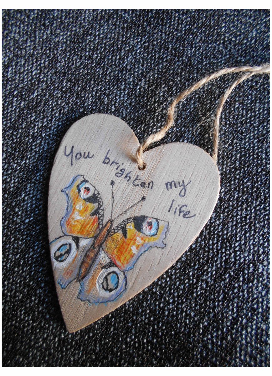 This one of a kind handdrawn Peacock butterfly deco is waiting for a new home. Who brightens your life? etsy.com/uk/listing/780… #elevenseshour