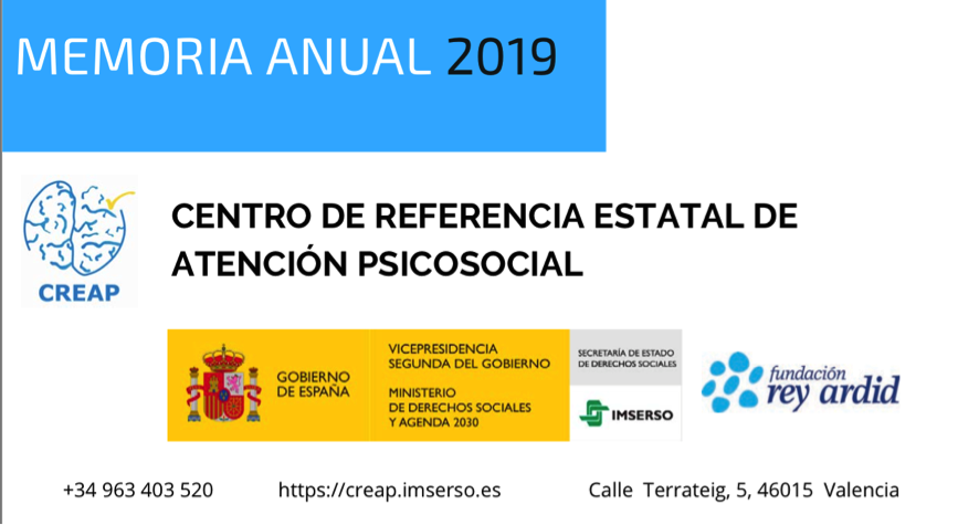 Creap_Valencia's tweet photo. Ya está disponible nuestra memoria anual 2019 @Creap_Valencia @Imserso @GrupoReyArdid  
https://t.co/m9SRlGKvFE 
Un texto visual y dinámico en el que hemos intentado aportar unas pinceladas de los hitos que han formado parte del año 2019
#GestiondelConocimiento
#SaludMental
#TIC https://t.co/QsJfwtyRQj