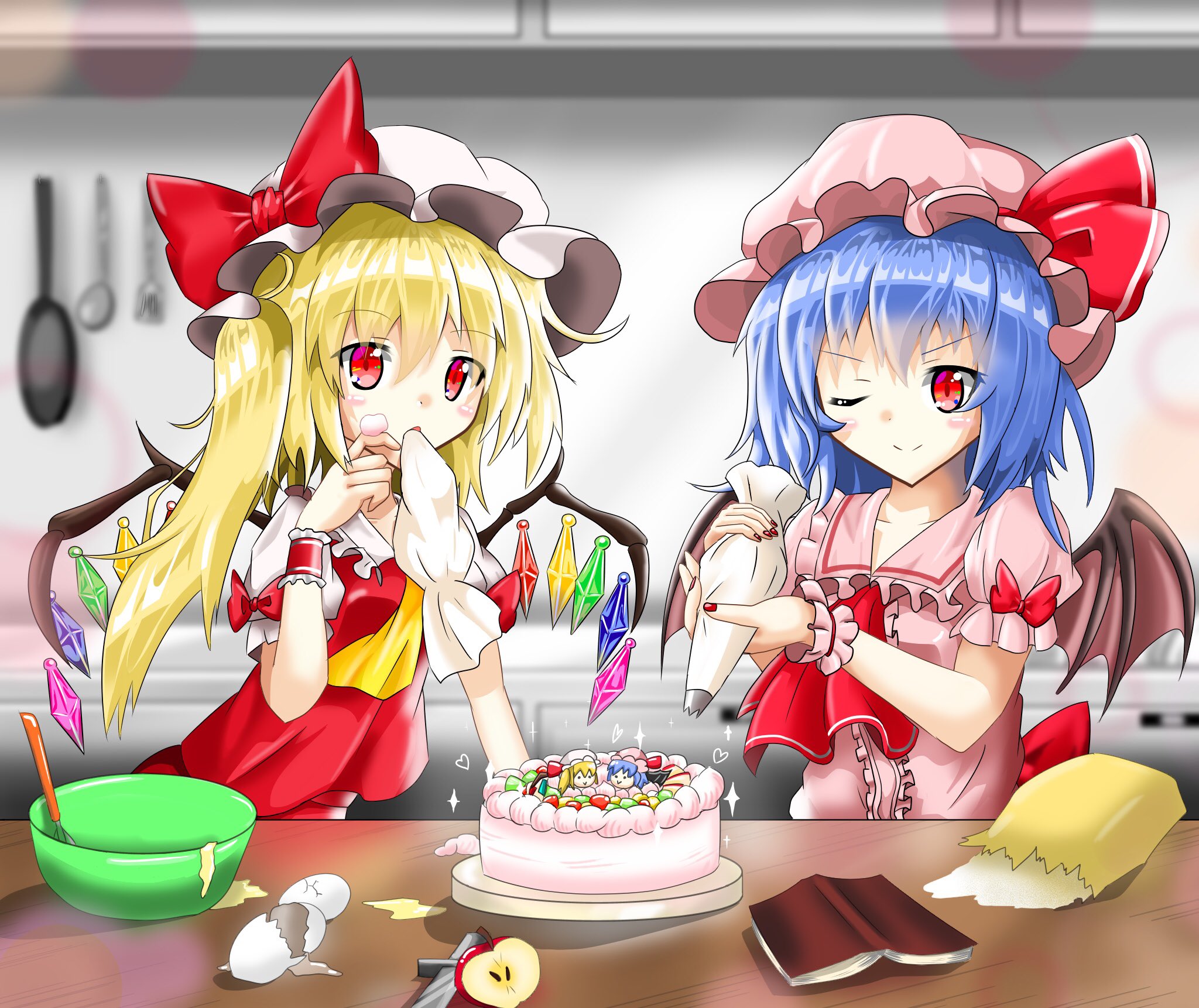 ゆゆはね レミフラのケーキ レミフラ 東方project レミリア スカーレット フランドール スカーレット 東方絵描きさんと繋がりたい T Co U2gaswv1ia Twitter