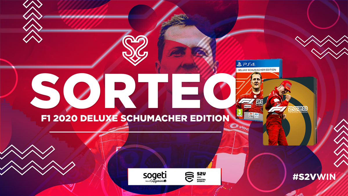 TVDinasty's tweet photo. 🎁 ¡SORTEO! 🎁
¿Quieres ganar un F1 2020 Deluxe Schumacher Edition? Sorteamos una key para descargarlo en la PlayStation 4 Store 😏. ¡Participa!

🔁 RT al tuit
➡️ Follow @S2Vesports
➡️ Follow @KochMedia_es 

Puedes participar hasta el domingo 19/07 a las 23:59h. https://t.co/sf83BX17Fr