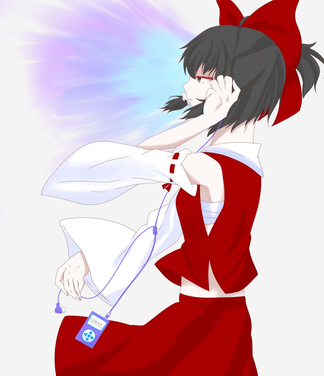 霊蝶 耳を傾ける 東方イラスト イラスト 博霊霊夢 霊夢