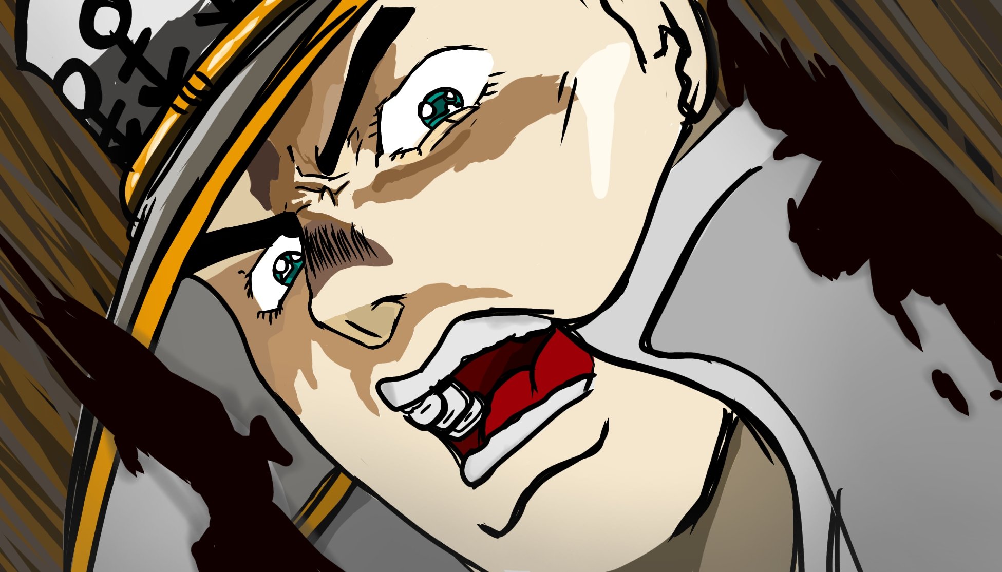 Hotすなっく カチッ このパワー 実はこっちも描いてたのさ 完成だぁ なんか影が変なのとジョジョ感が消えました T Co Yizlgcdasl Twitter