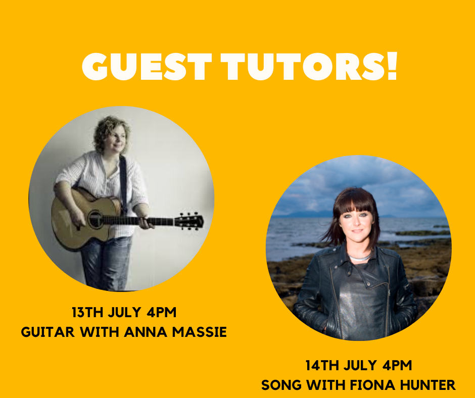 This year's real life event was going to feature our first ever guest tutors - @abmassie on mixed instruments and <a href="/fionahscotssong/">Fiona Hunter</a> on song and YES they're joining us for #GSOF2020 online! Anna will be doing a guitar workshop at 4pm today and Fiona a song workshop 4pm tomorrow!